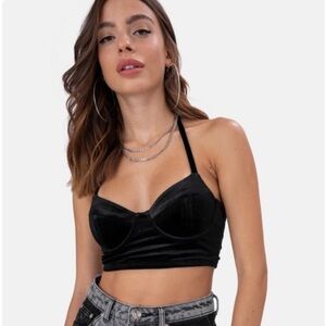 Morticia Velvet Crop Top
